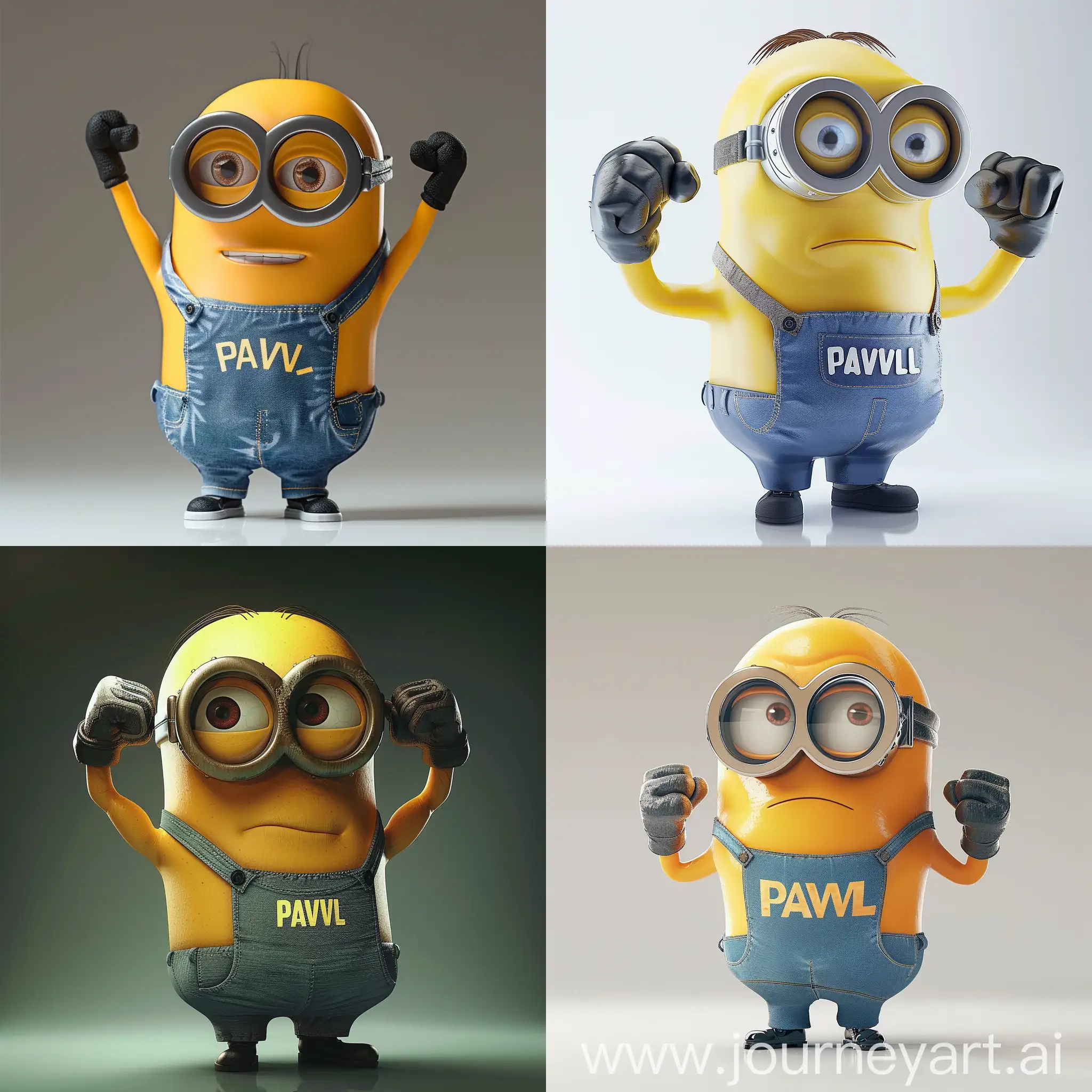 Muscular-Minion-in-PAVEL-Tshirt-Flexing