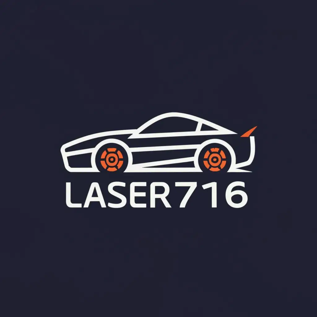 a logo design,with the text "LASER716", main symbol:Car,Minimalistic,be used in Automotive industry,clear background