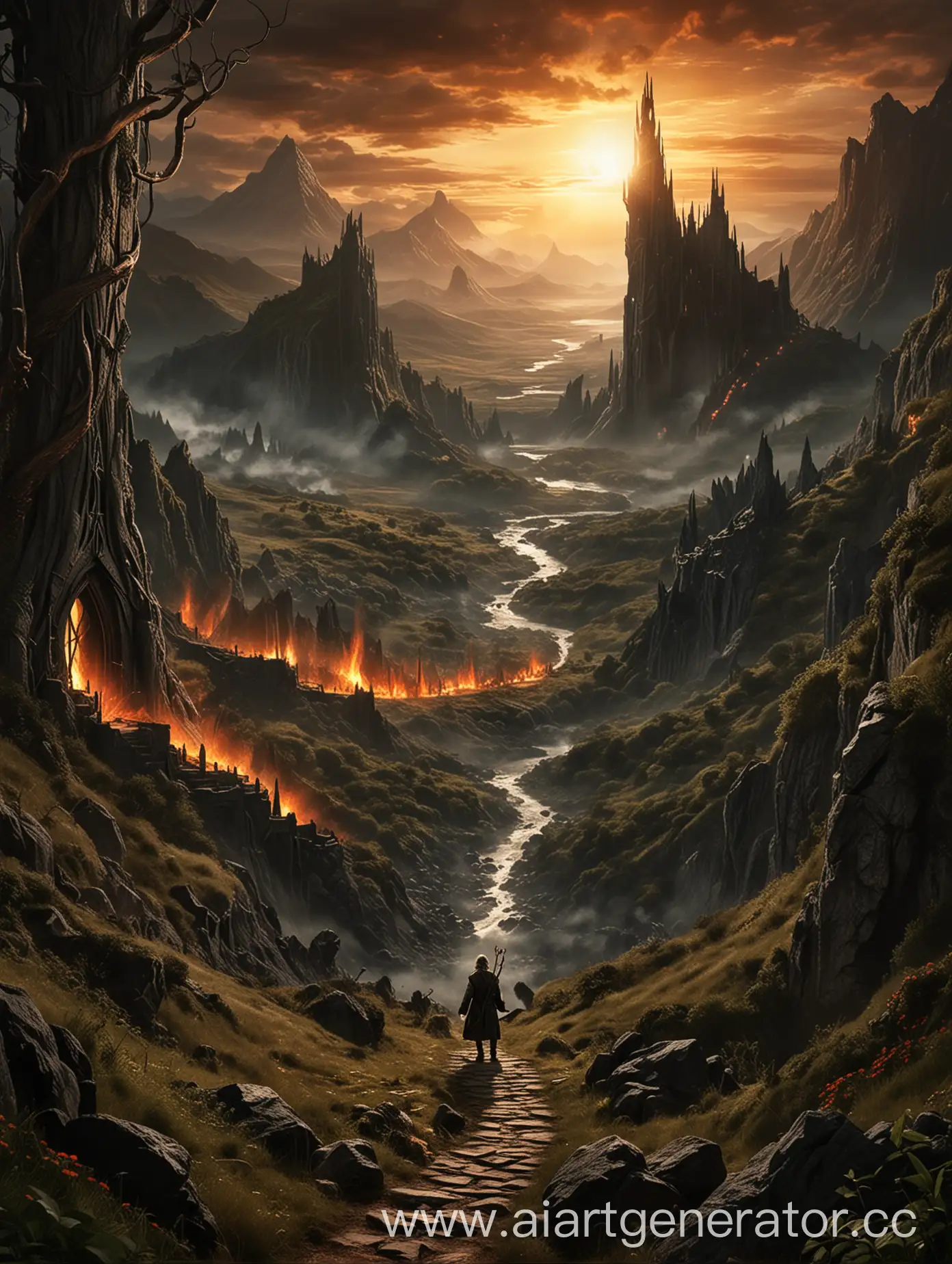 Epic-Journey-to-Mount-Doom-with-Fellowship-and-Saurons-Eye