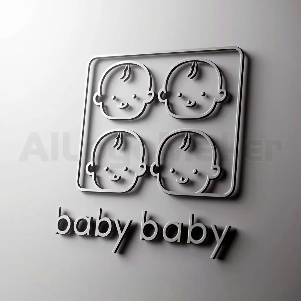 a logo design,with the text "All 4 babies", main symbol:4 babies,Minimalistic,be used in Others industry,clear background