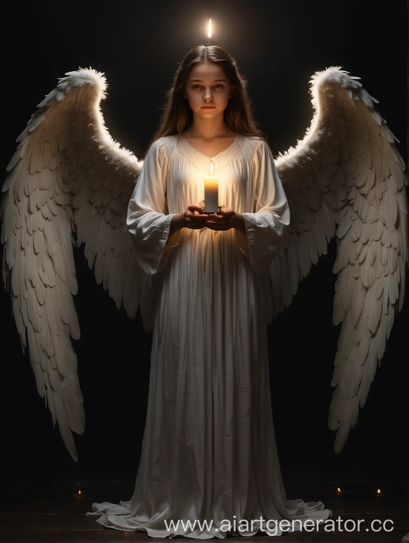 Angel-Girl-Holding-Candle-in-Darkness