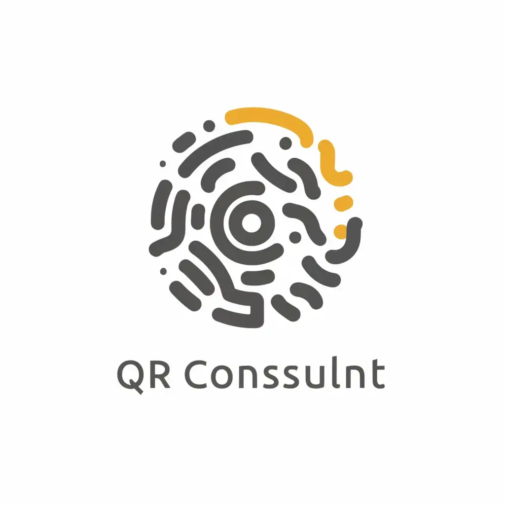 a logo design,with the text "QR Consult", main symbol:qr code in the form of a fingerprint,Moderate,be used in Legal industry,clear background