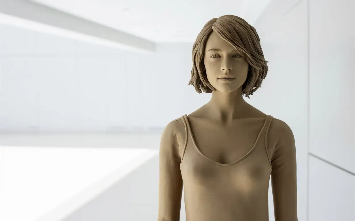 emma stone，(Clay model, clay material:1.5)，solated, white background,Super clear details.