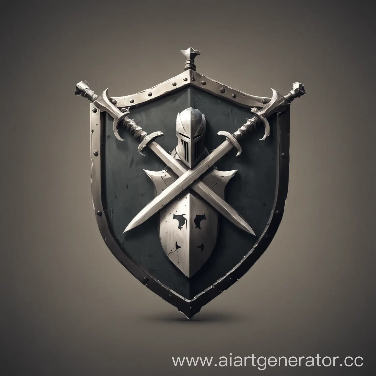 Minimalist-Knight-Icon-with-Crossed-Swords-and-Shield-for-RSO-Battle