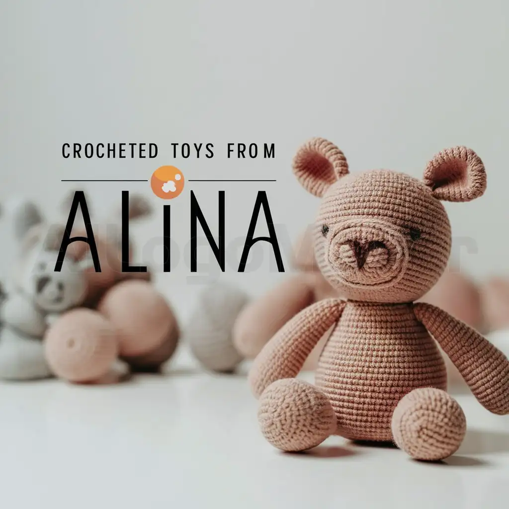 a logo design,with the text "crocheted toys from Alina", main symbol:knitted toys,Moderate,clear background