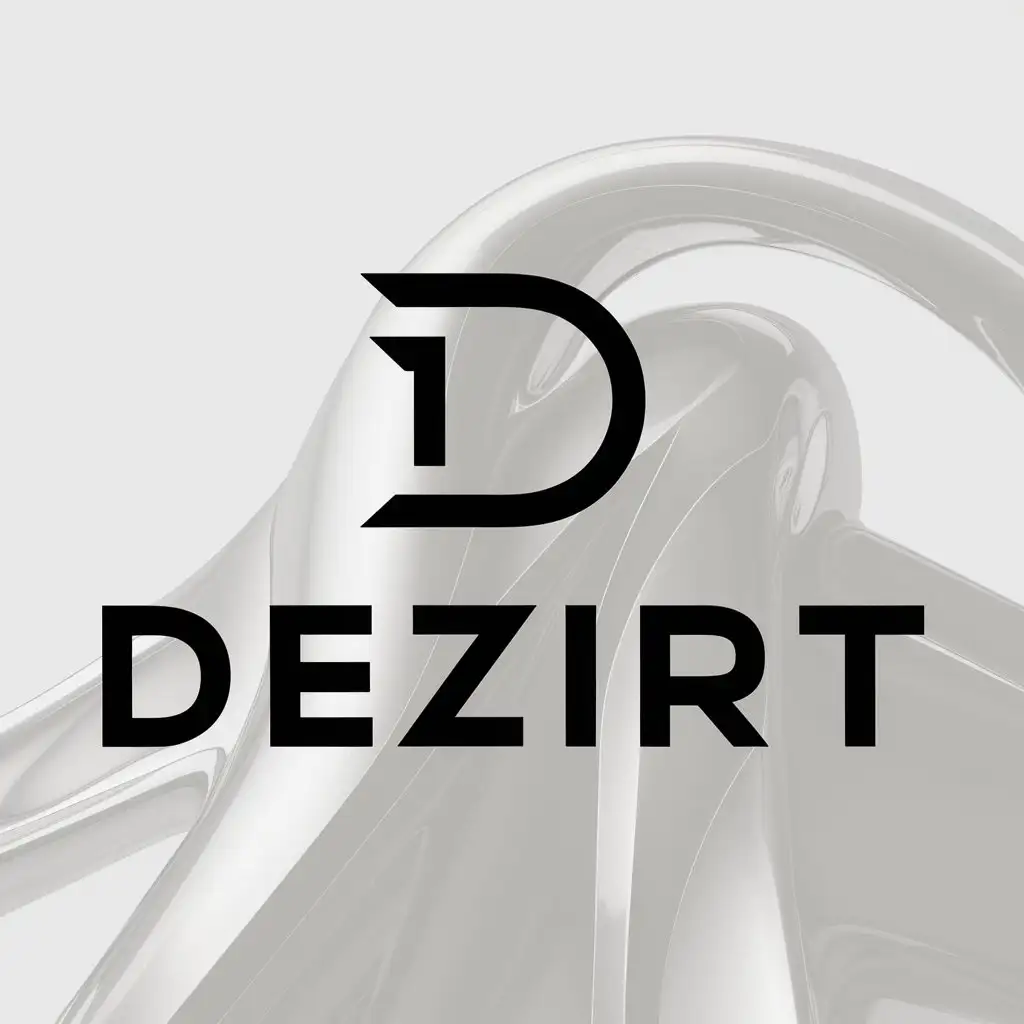 a logo design,with the text "DEZIR!T", main symbol:D,Minimalistic,clear background