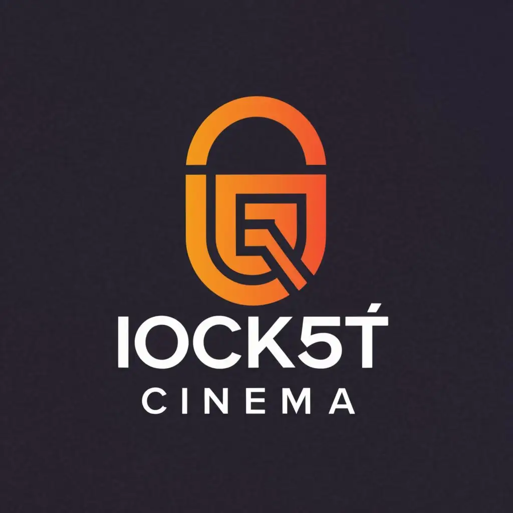 a logo design,with the text "LOCK'5T", main symbol:LOCK CINEMA ORANGE,Moderate,clear background