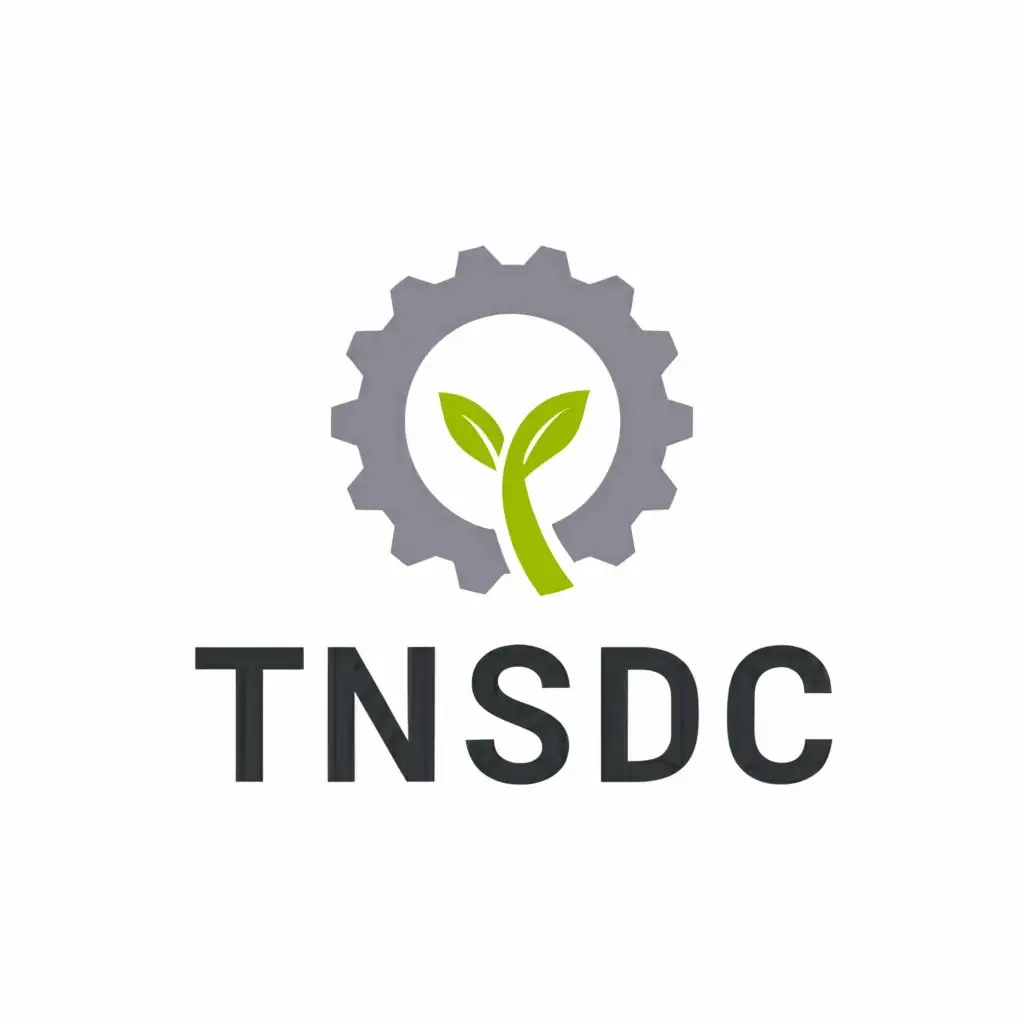a logo design,with the text "TNSDC", main symbol:Gear and leaf ,Moderate,be used in Education industry,clear background