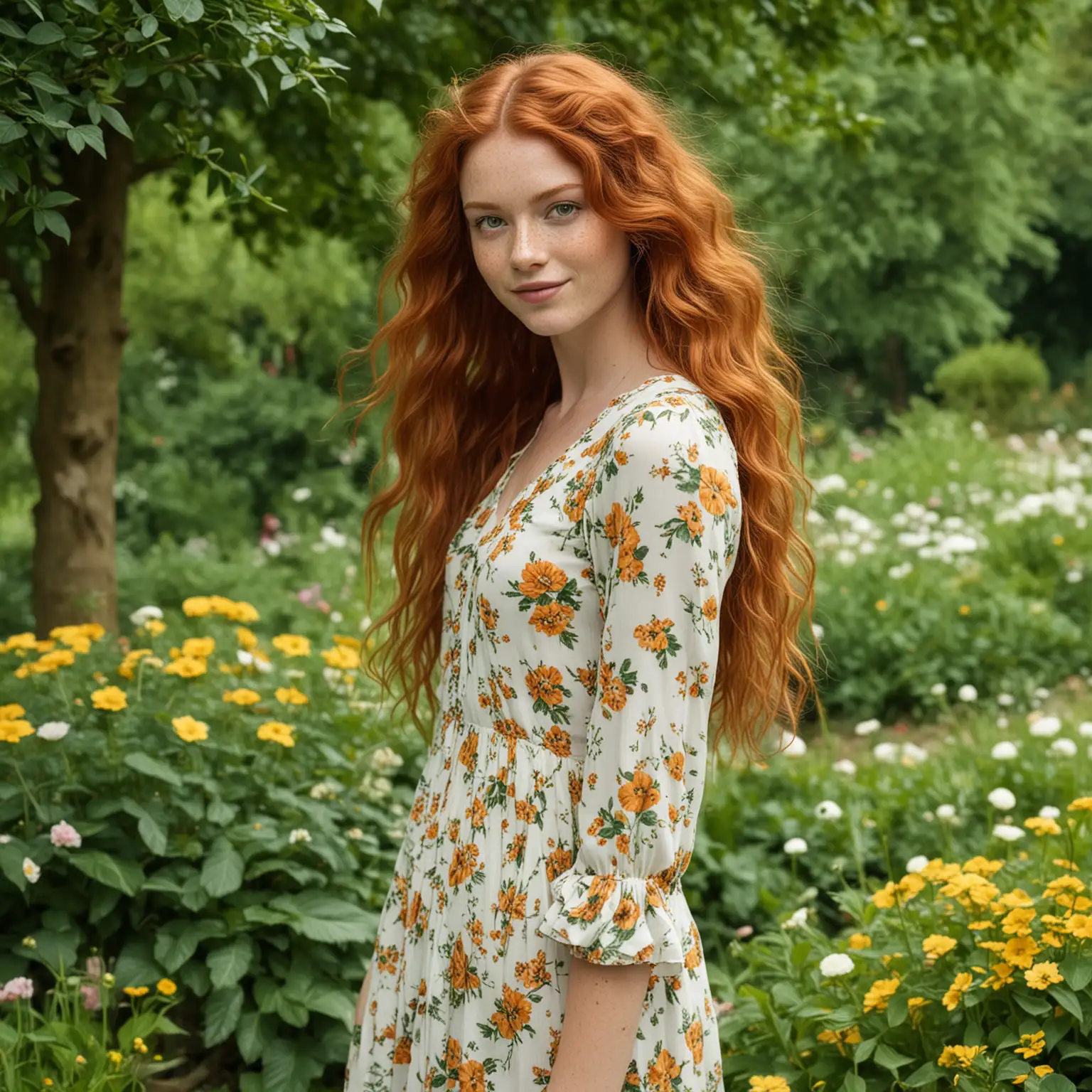 Bohemian Redhead Model in London Park