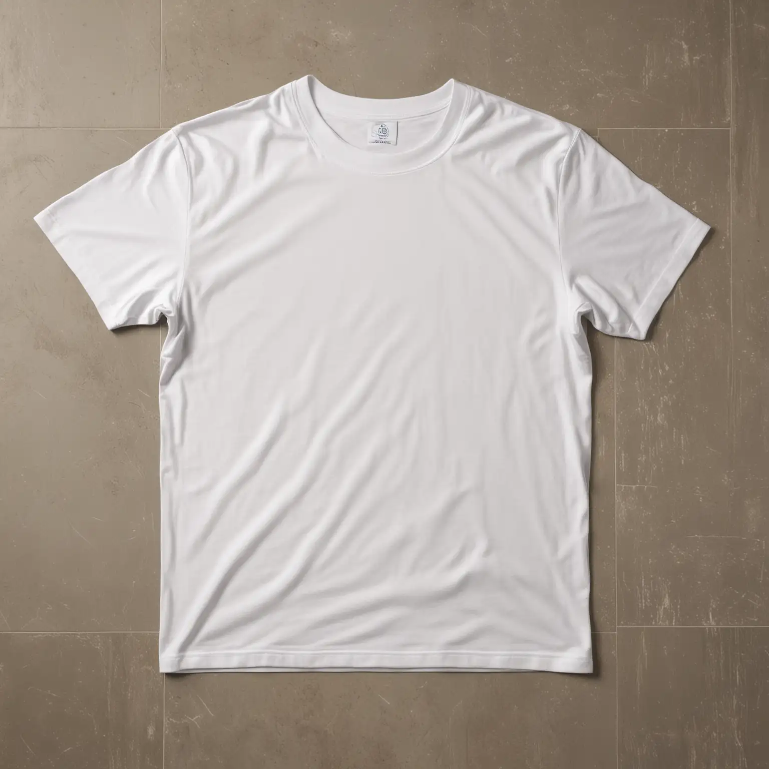 White Cotton TShirt on Floor with Solid Background