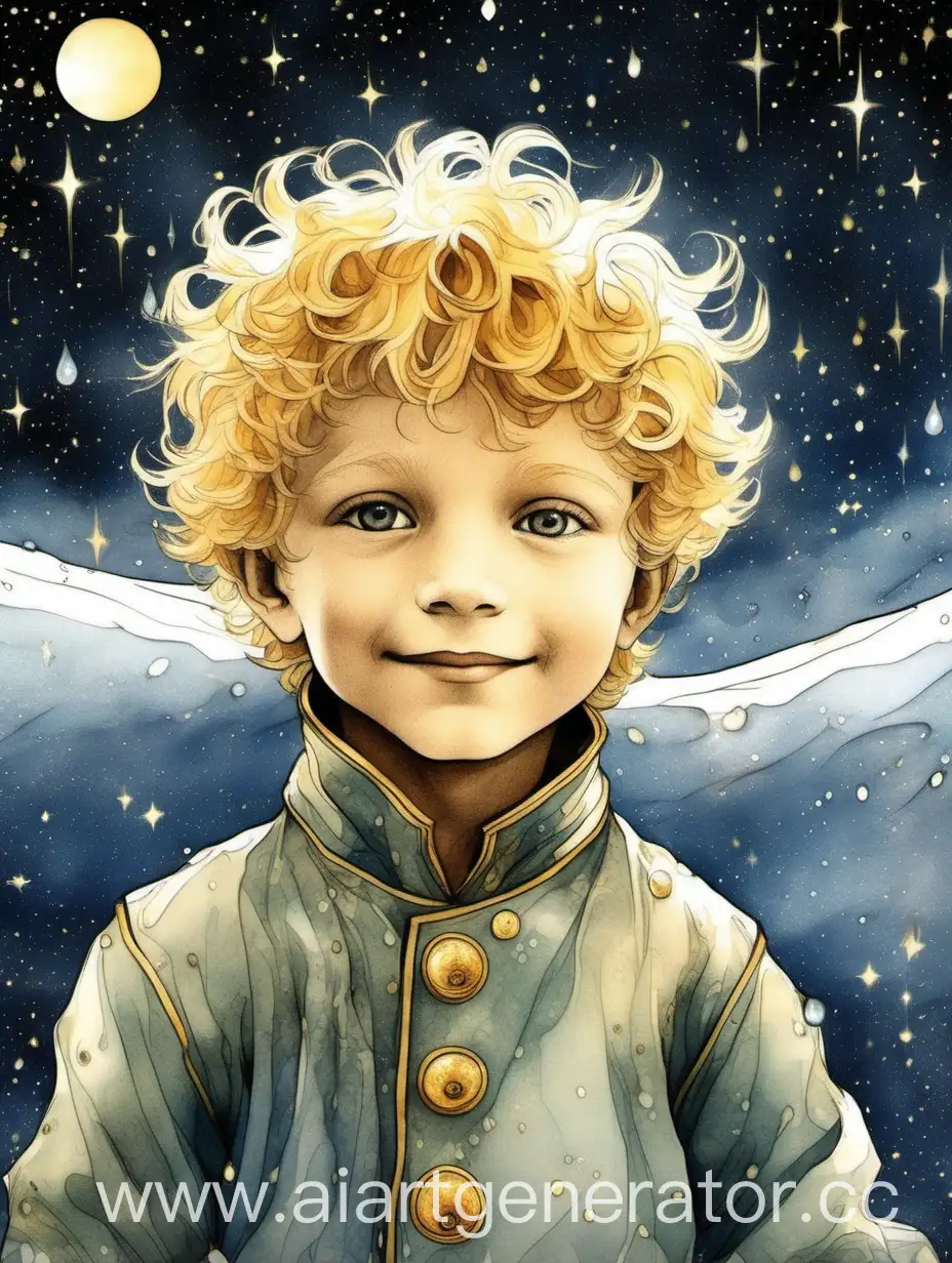 Serene-Little-Prince-with-Golden-Curly-Hair-and-Starry-Coat
