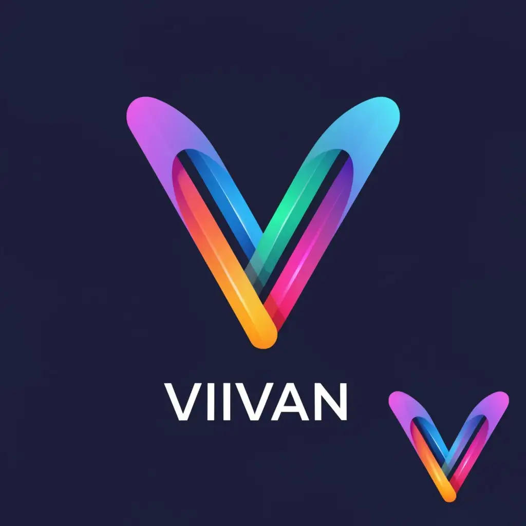 a logo design,with the text "Vivan", main symbol:V ,Moderate,be used in Internet industry,clear background
