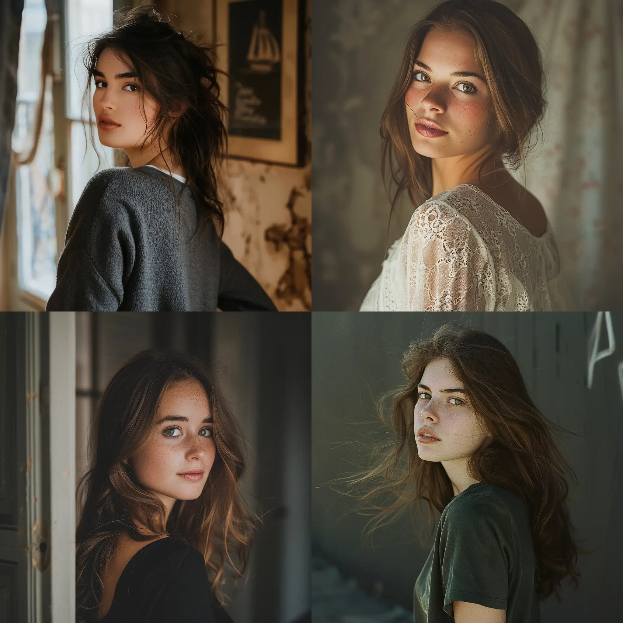 Cute young woman looking confidently away from camera, photographed by Camilla Vivier, ar 9:16 — stylize 700 — style raw