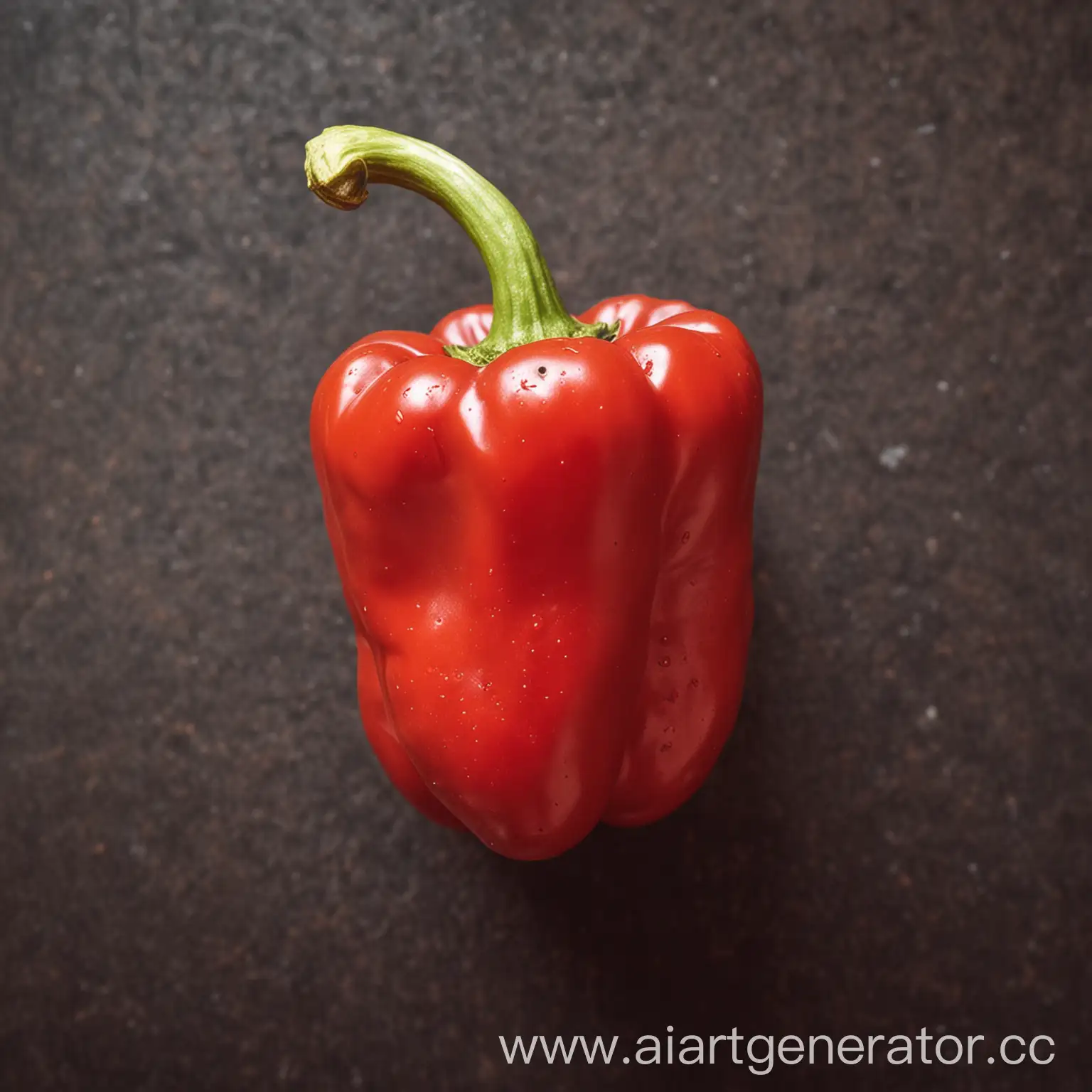 Vibrant-Overripe-Red-Pepper-on-Rustic-Wooden-Surface