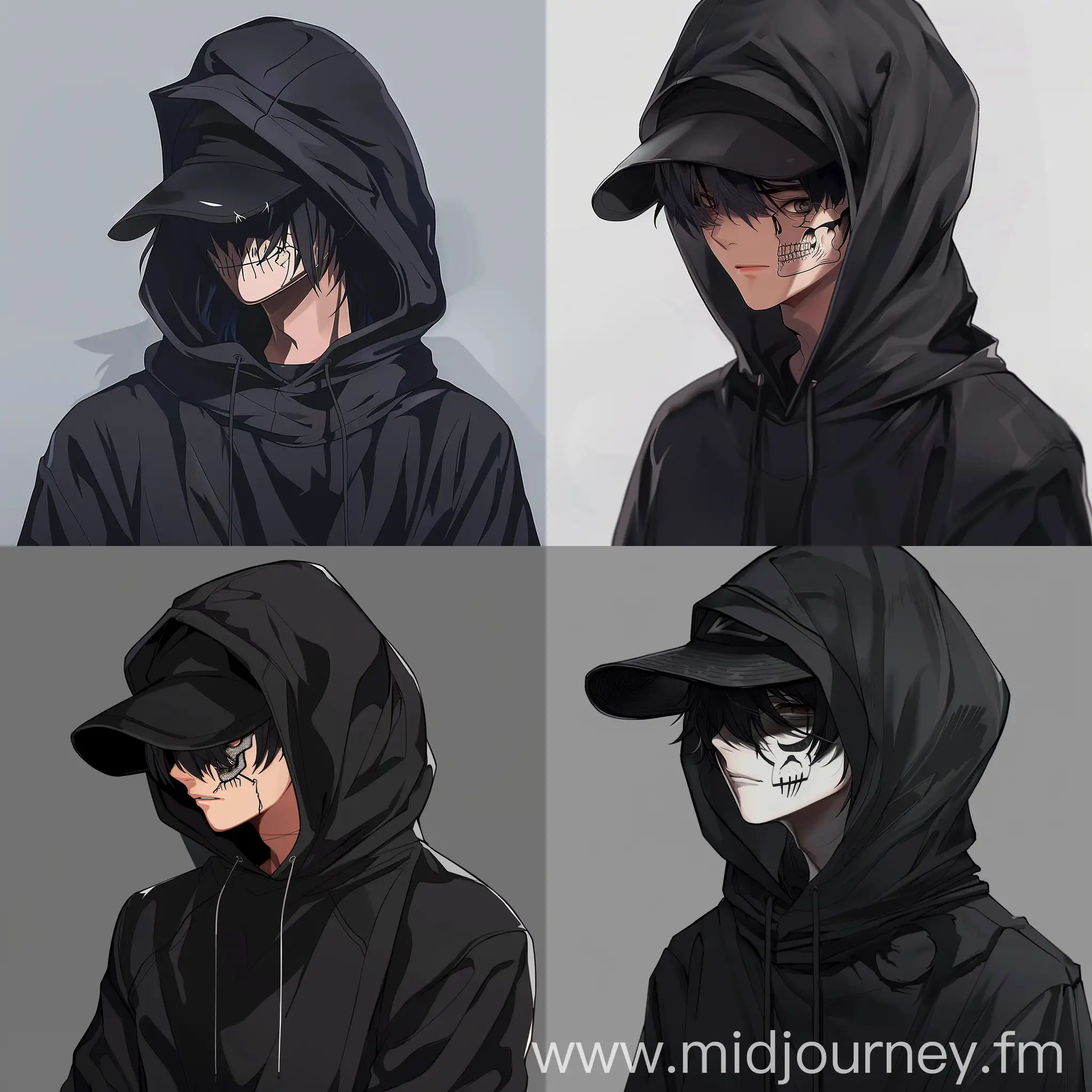 Black hoodie anime sale