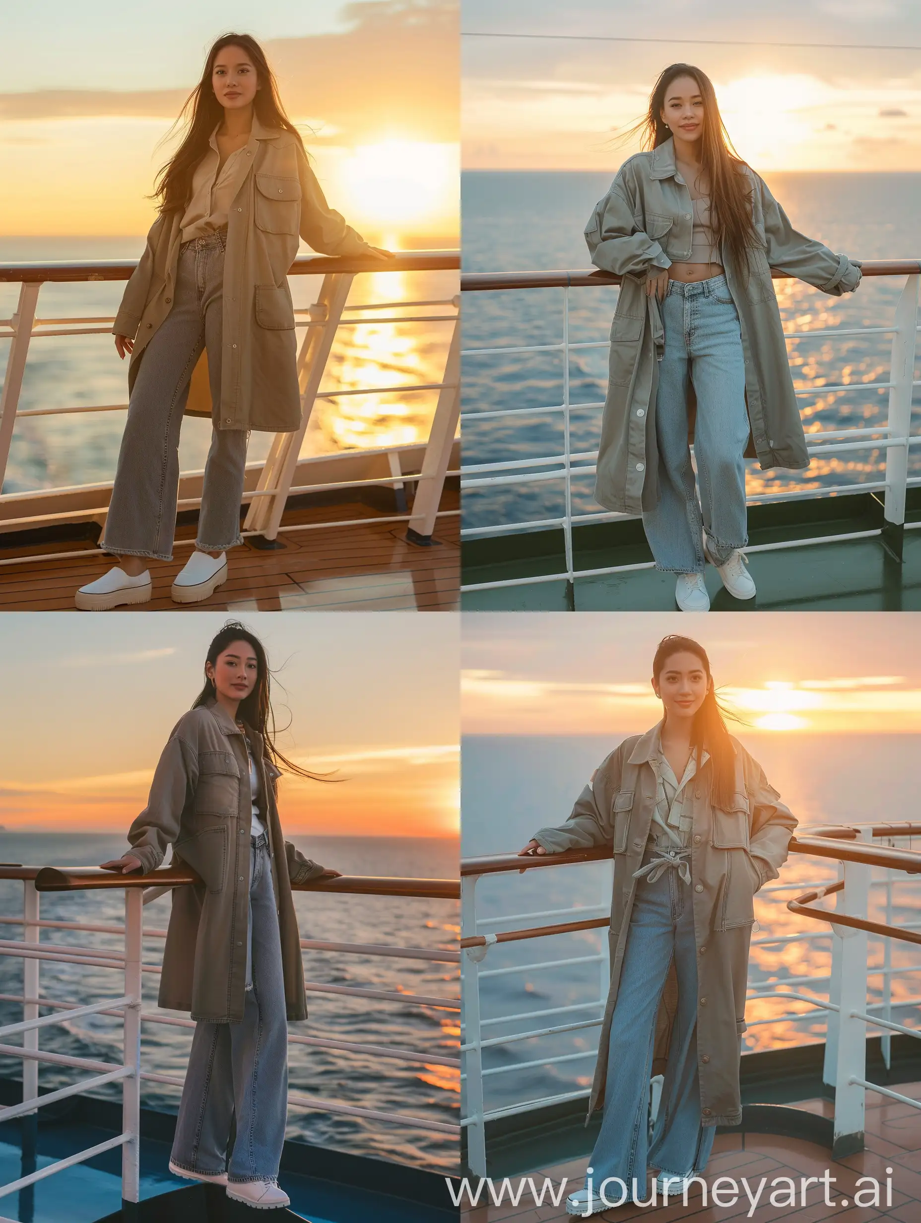 Serene-Sunset-Moment-Thai-Woman-on-Cruise-Ship-Deck