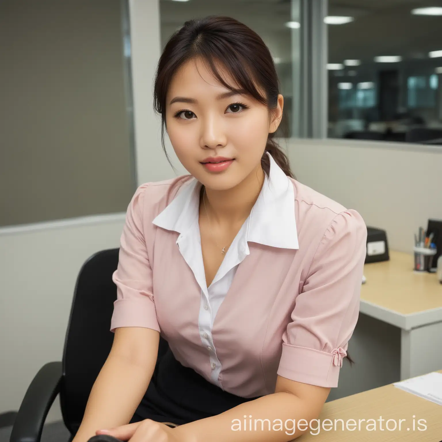 pretty asian office girl