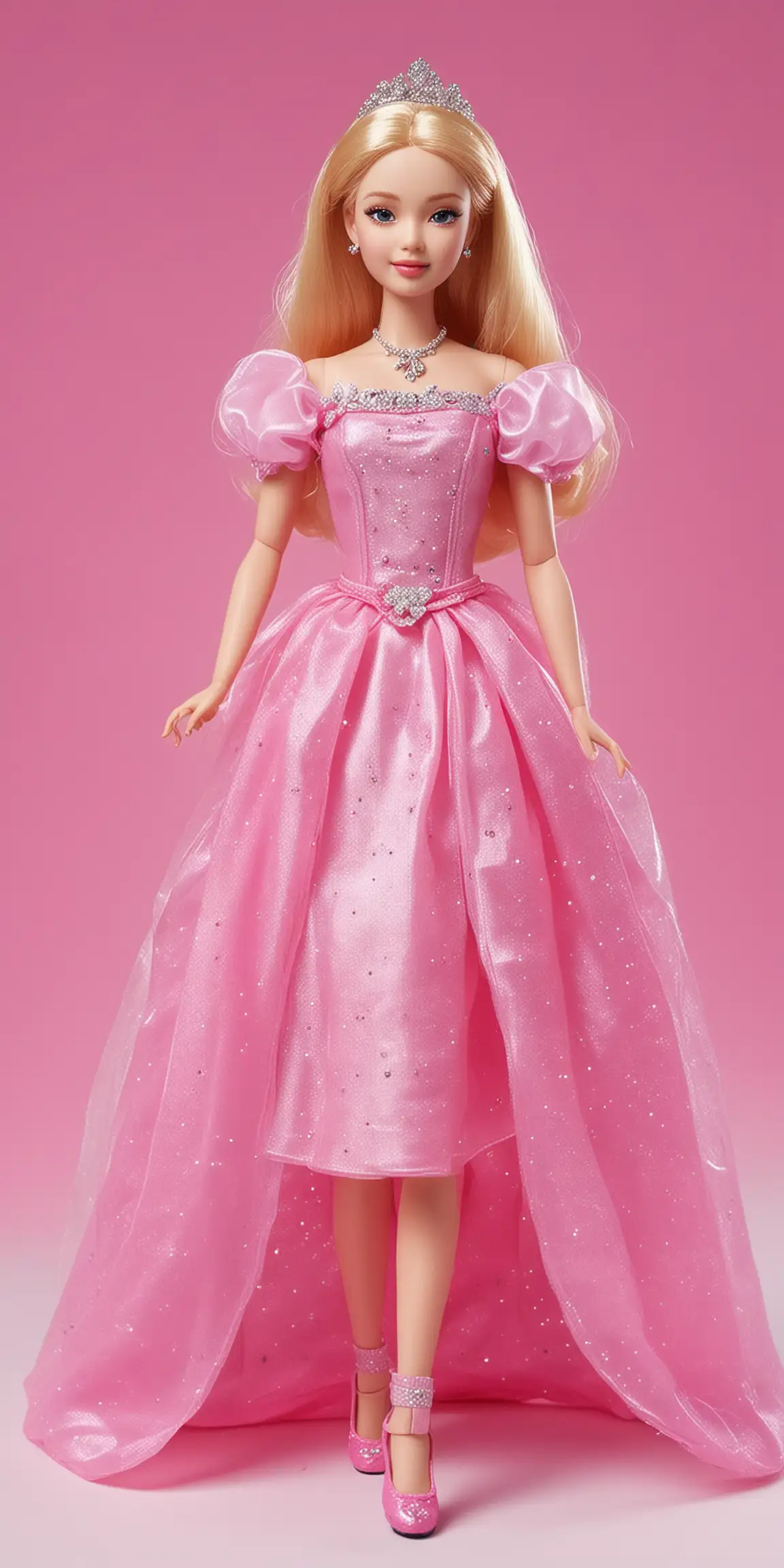 Seo Yea-ji Barbie Doll is Very Beautiful. wearing a Cinderella Costume. Shoe. in a large plastic cardboard, realistic. bright colour. film.