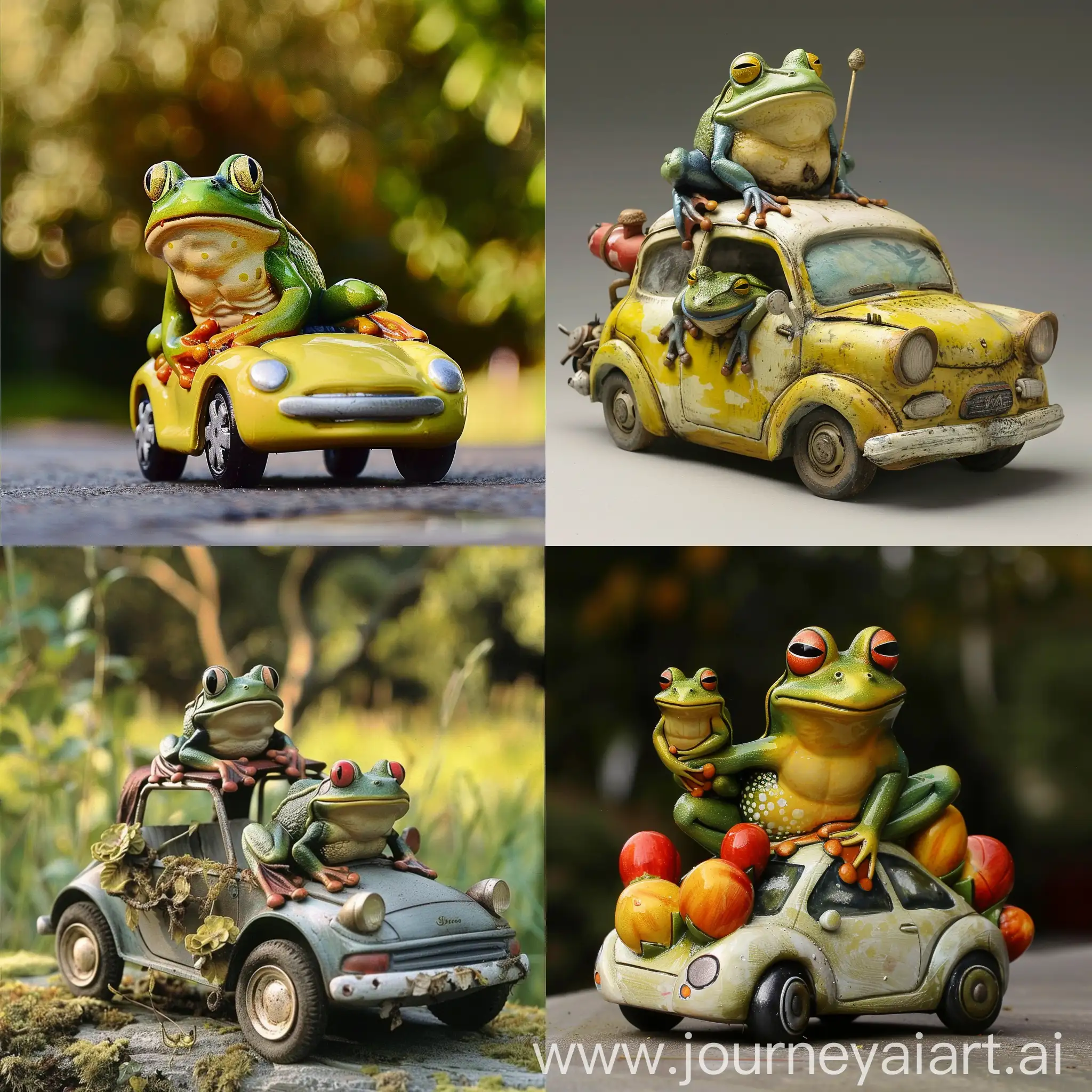 car with frog had