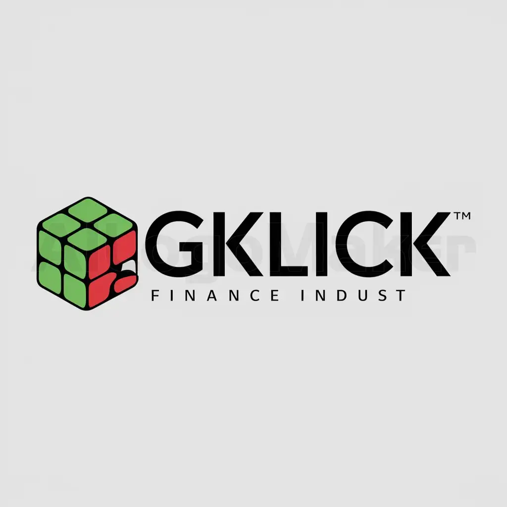 a logo design,with the text "GKLick", main symbol:Rubik's Cube,Moderate,be used in Finance industry,clear background