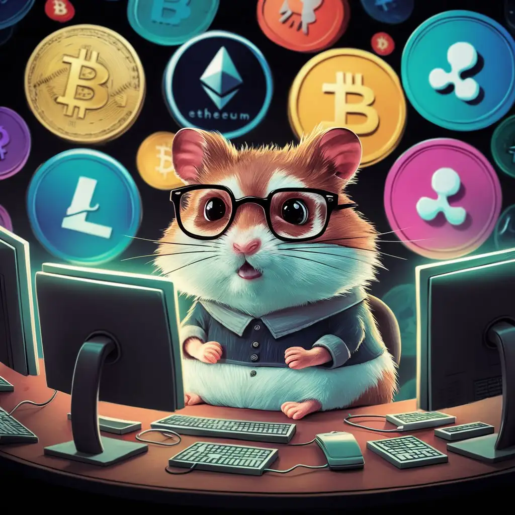 Hamster-with-Bitcoins-and-Ether-Cute-Rodent-Stacking-Digital-Coins