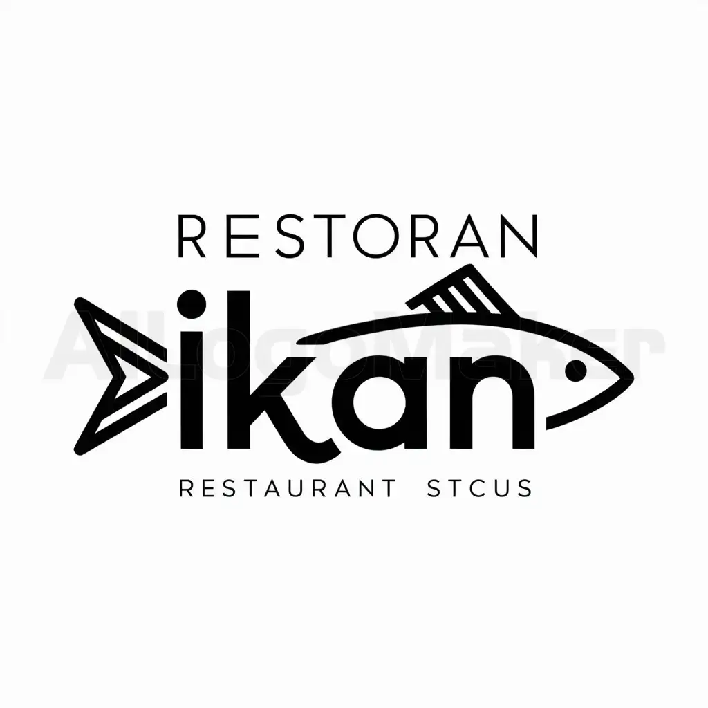 a logo design,with the text "Restoran Ikan", main symbol:Restaurant Fish,Moderate,be used in Restaurant industry,clear background