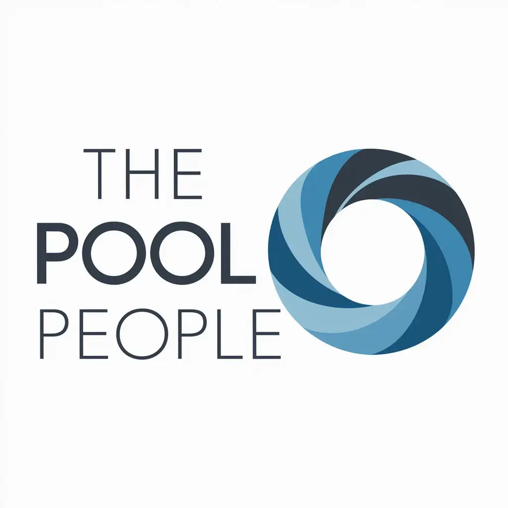 a logo design,with the text "THE POOL PEOPLE", main symbol: This logo creates a circle LOGO with text and should include a pool or pool-related theme. Blue tones preferred to represent the pool theme. Must have a white background.

(The input does not appear to be in any language other than English, so no translation is necessary.),Moderate,clear background