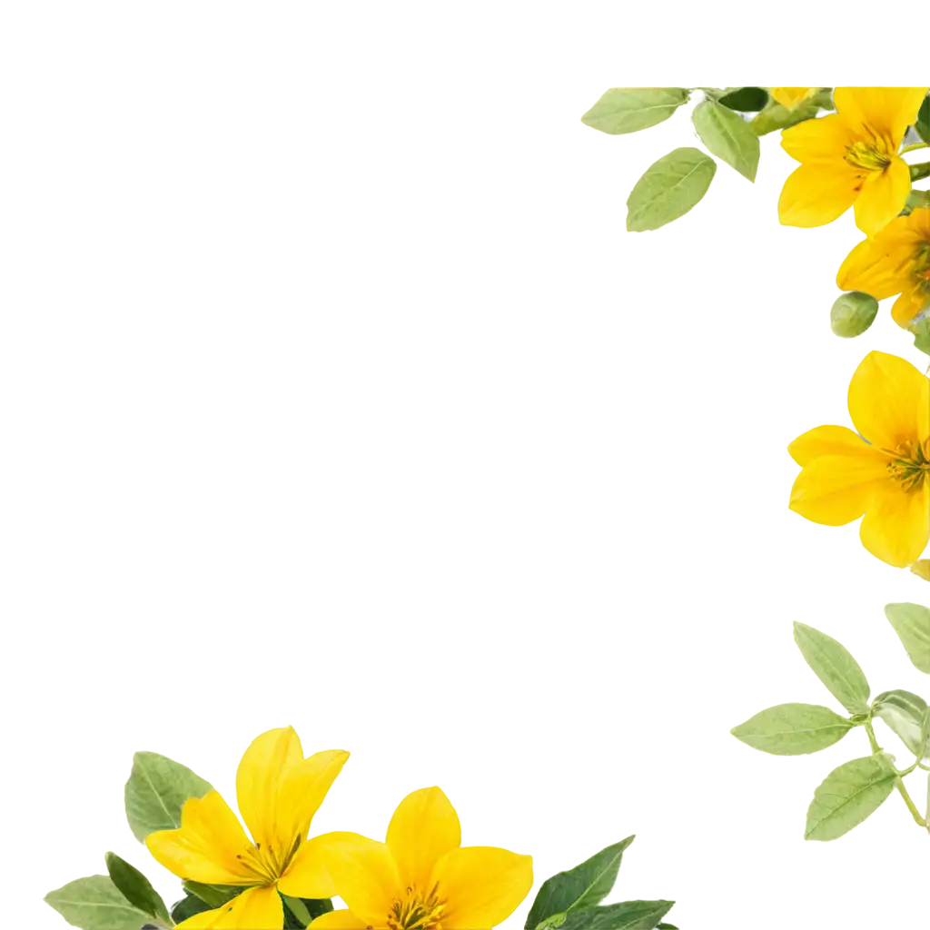 Vibrant-Yellow-Flower-Corner-PNG-Enhance-Your-Designs-with-Stunning-Floral-Accents
