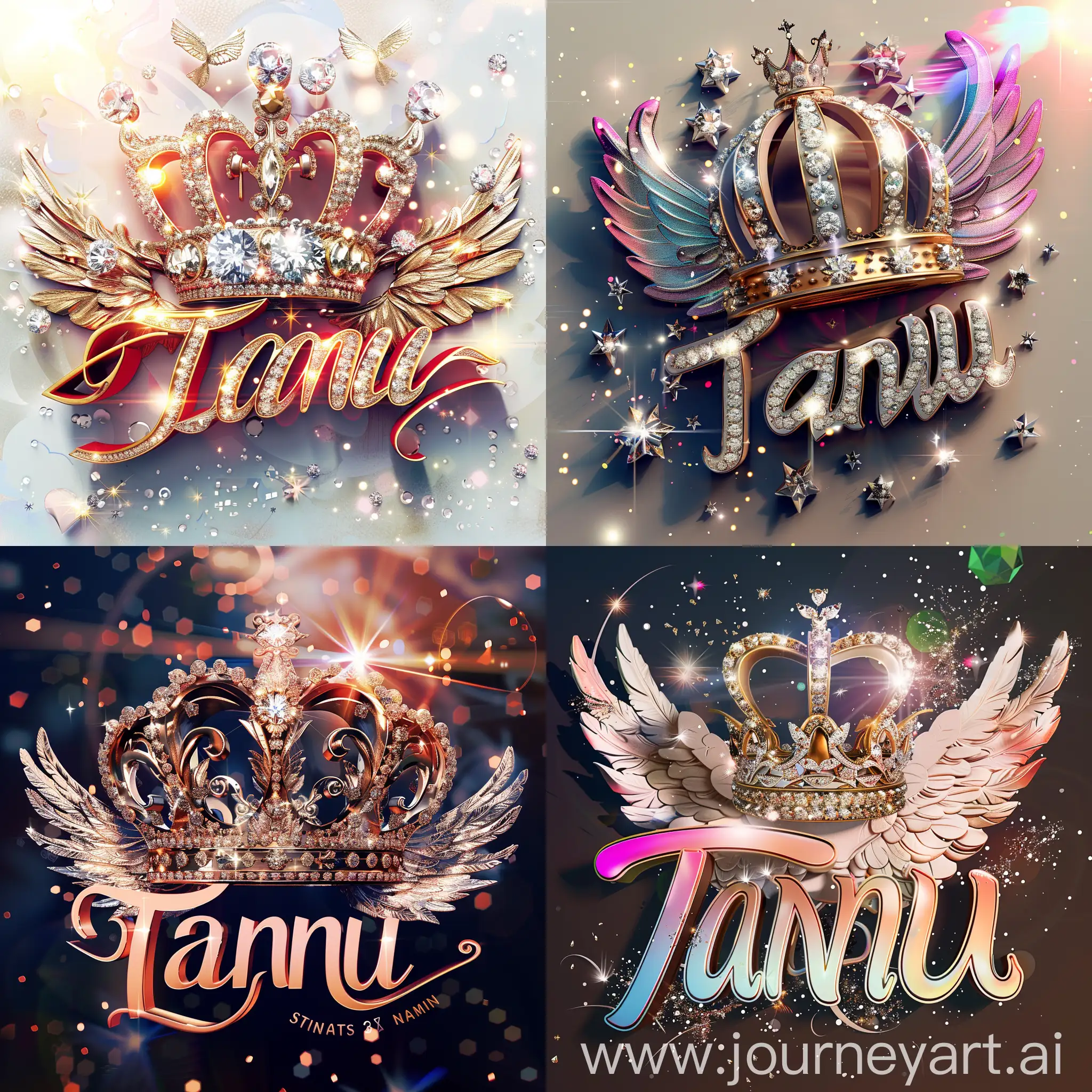 Elegant-3D-Typography-Tanu-Name-with-Crown-Diamonds-and-Angel-Wings
