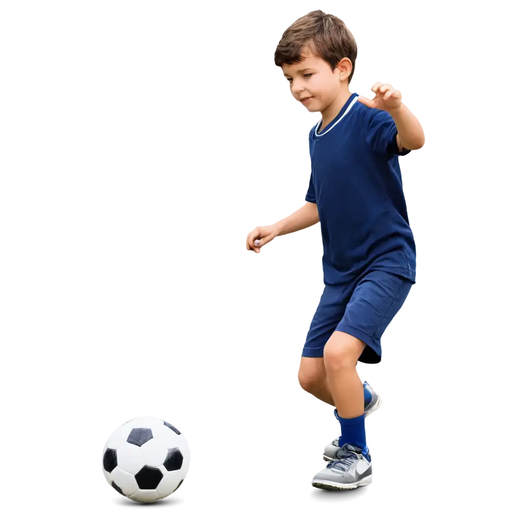 Little boy playing football