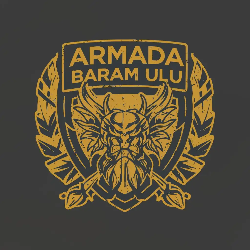 a logo design,with the text ARMADA BARAM ULU, MSSR ZBU main symbol: SHIELD, OFFROAD, SPORTS, MUDD, FEATHERS Moderate,be used in BLACK, RED, YELLOW background