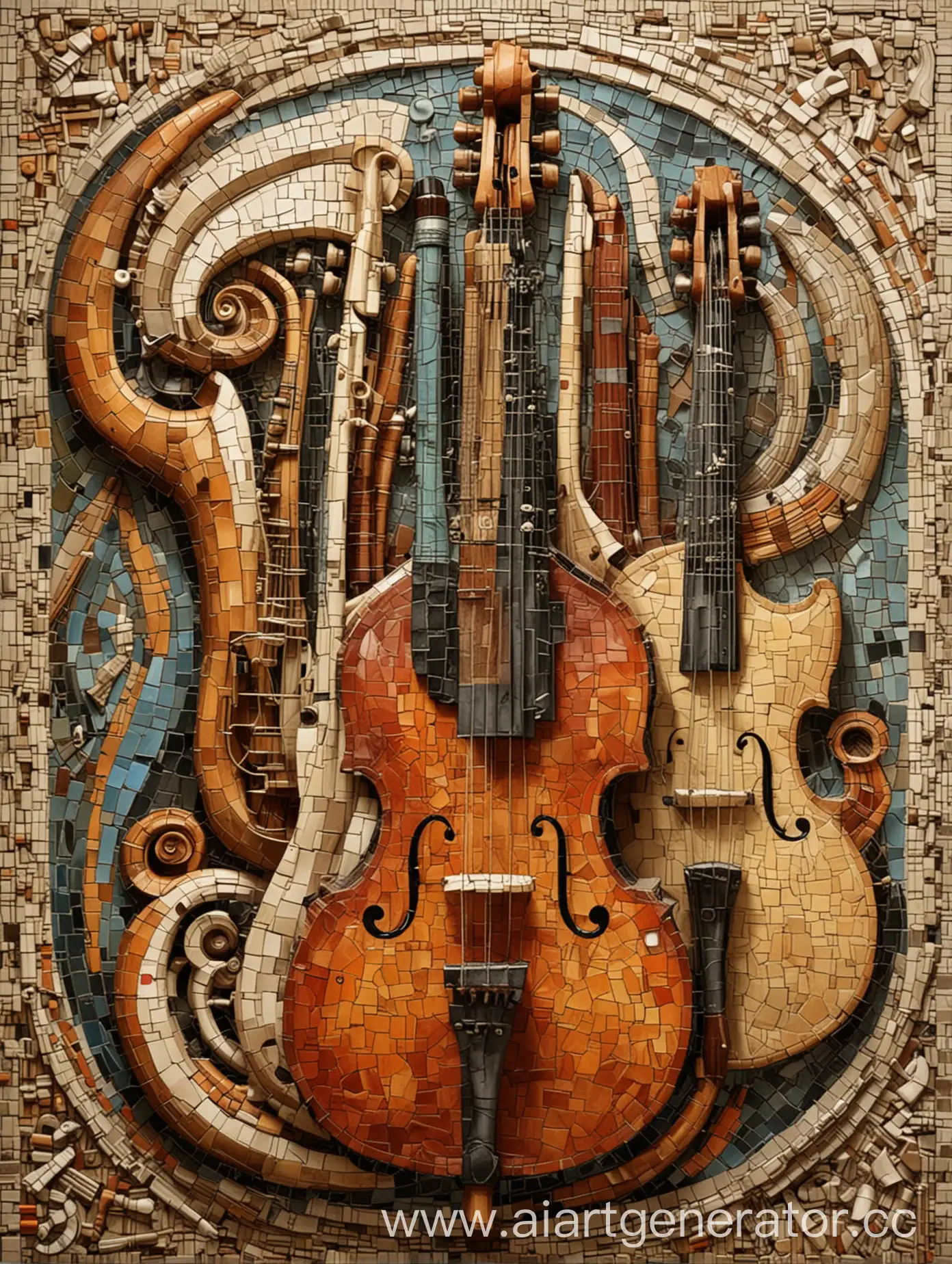 Stacked-Musical-Instruments-Mosaic-Art