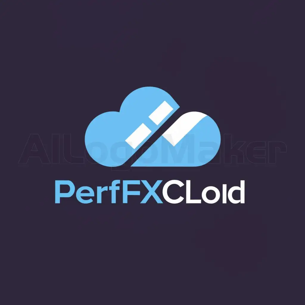 a logo design,with the text "PerfXCloud", main symbol:Blue,Minimalistic,be used in Internet industry,clear background