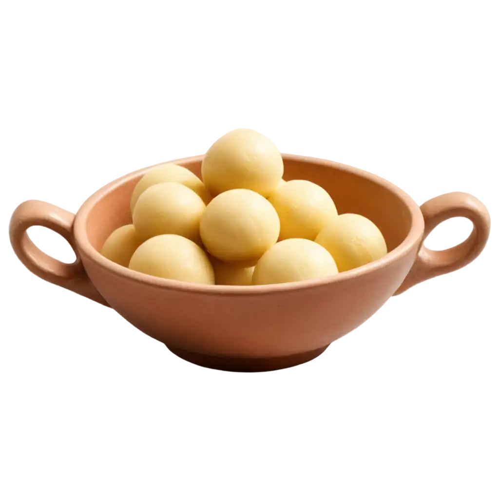 Exquisite-Rasgullas-in-Tiny-Terracotta-Bowl-HighQuality-PNG-Image
