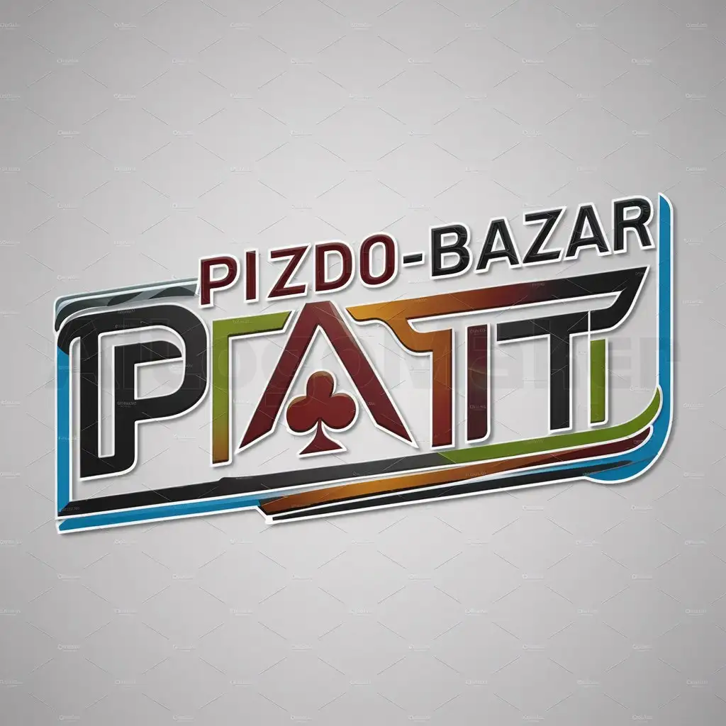 a logo design,with the text "Pizdo-Bazar Pati", main symbol:Player,Moderate,be used in Entertainment industry,clear background