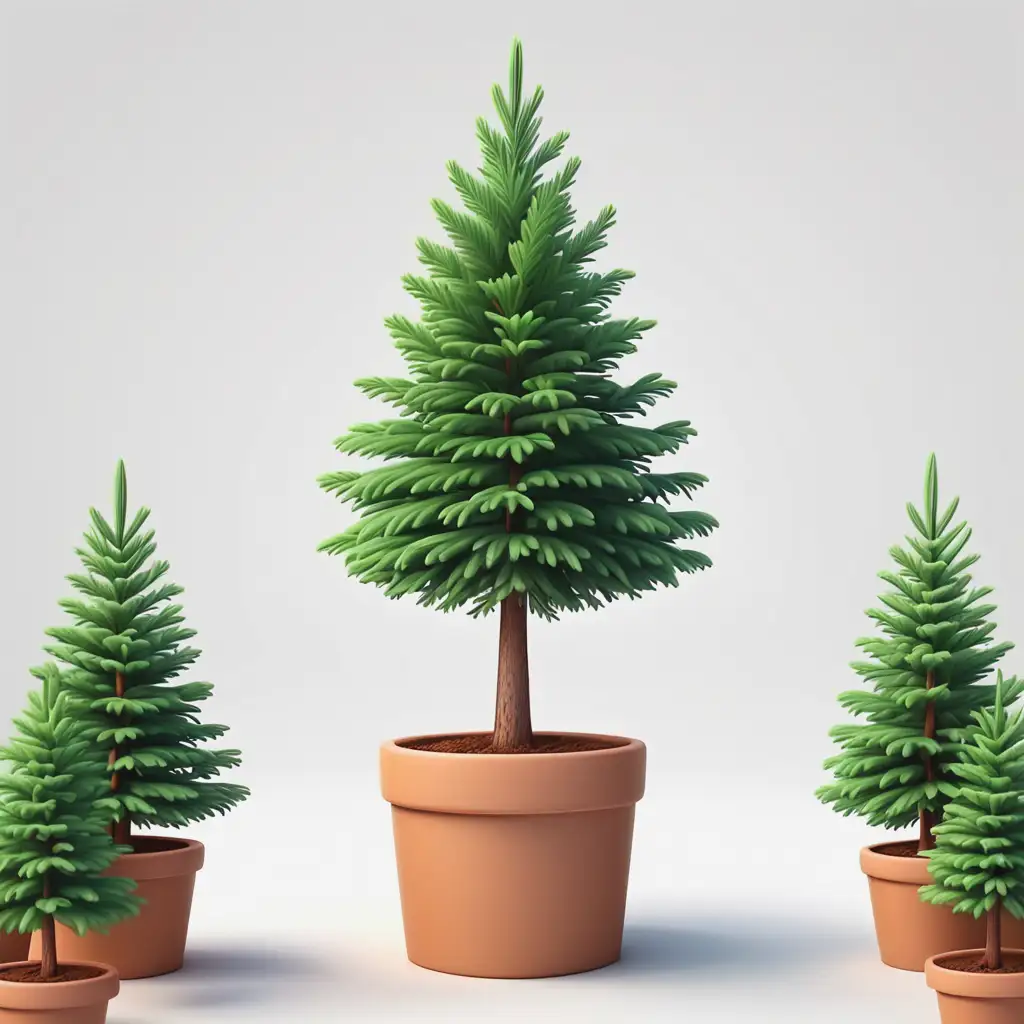 Cartoon Spruce Fir Young Plant in Nursery Stylization 3D Model