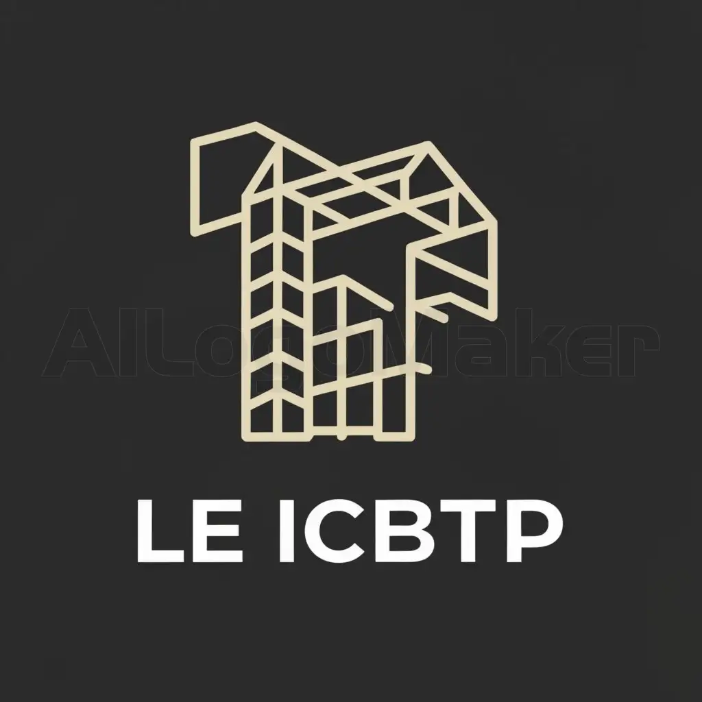 a logo design,with the text "LE ICBTP", main symbol:a construction, a crane,Minimalistic,clear background