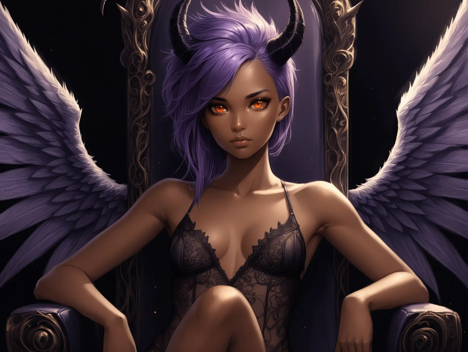 Dark-Fantasy-Art-Seductive-Sukubgirl-on-Throne-with-Wings-and-Tail