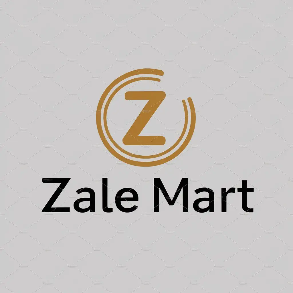 a logo design,with the text "ZALE MART", main symbol:A Z on the gold coin,Moderate,clear background