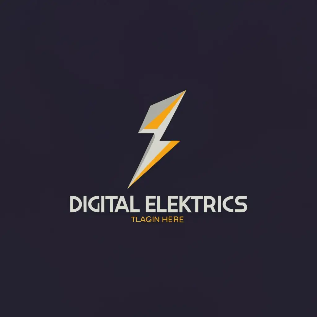 a logo design,with the text "Digital Elektrics", main symbol:lightning, electricity, reliability,complex,clear background