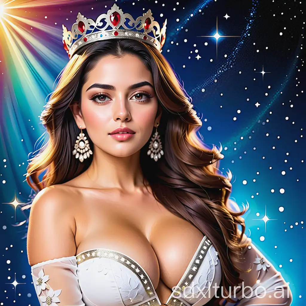 Martha Carolina Sanchez Garcia Mexican queen from Veracruz of the universe with a lot of stars very harocho a bit curvy

