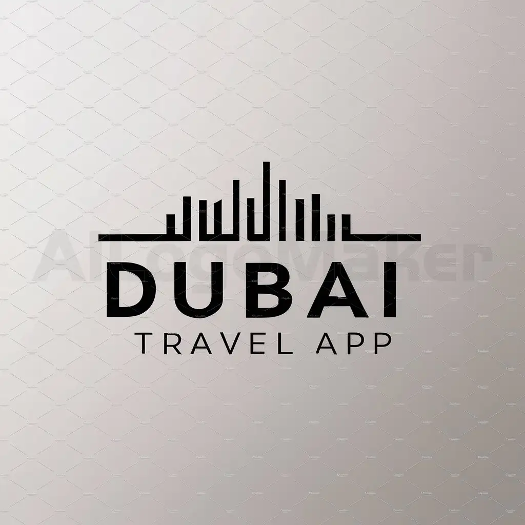 a logo design,with the text "Dubai Travel App", main symbol:Dubai,Moderate,be used in Travel industry,clear background