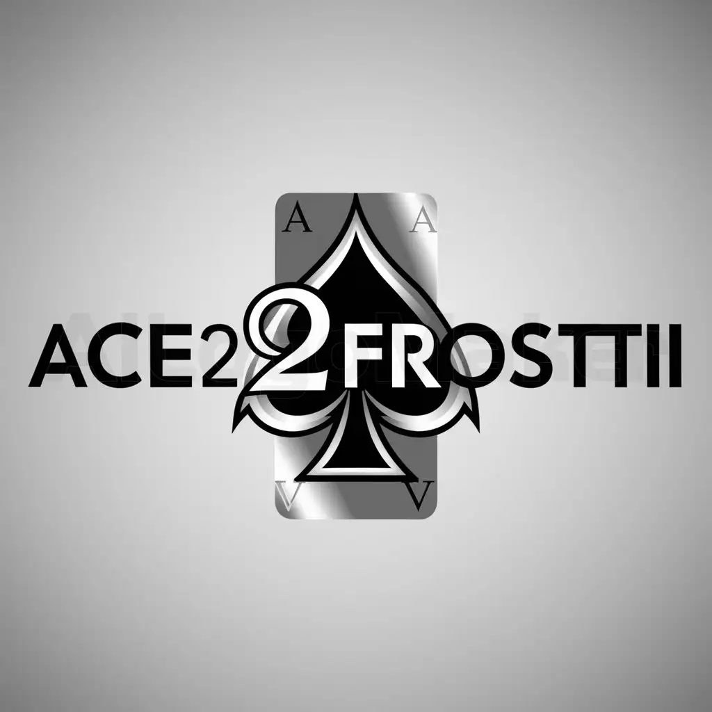 a logo design,with the text "Ace2Frostii", main symbol:ace of spades,complex,be used in Entertainment industry,clear background