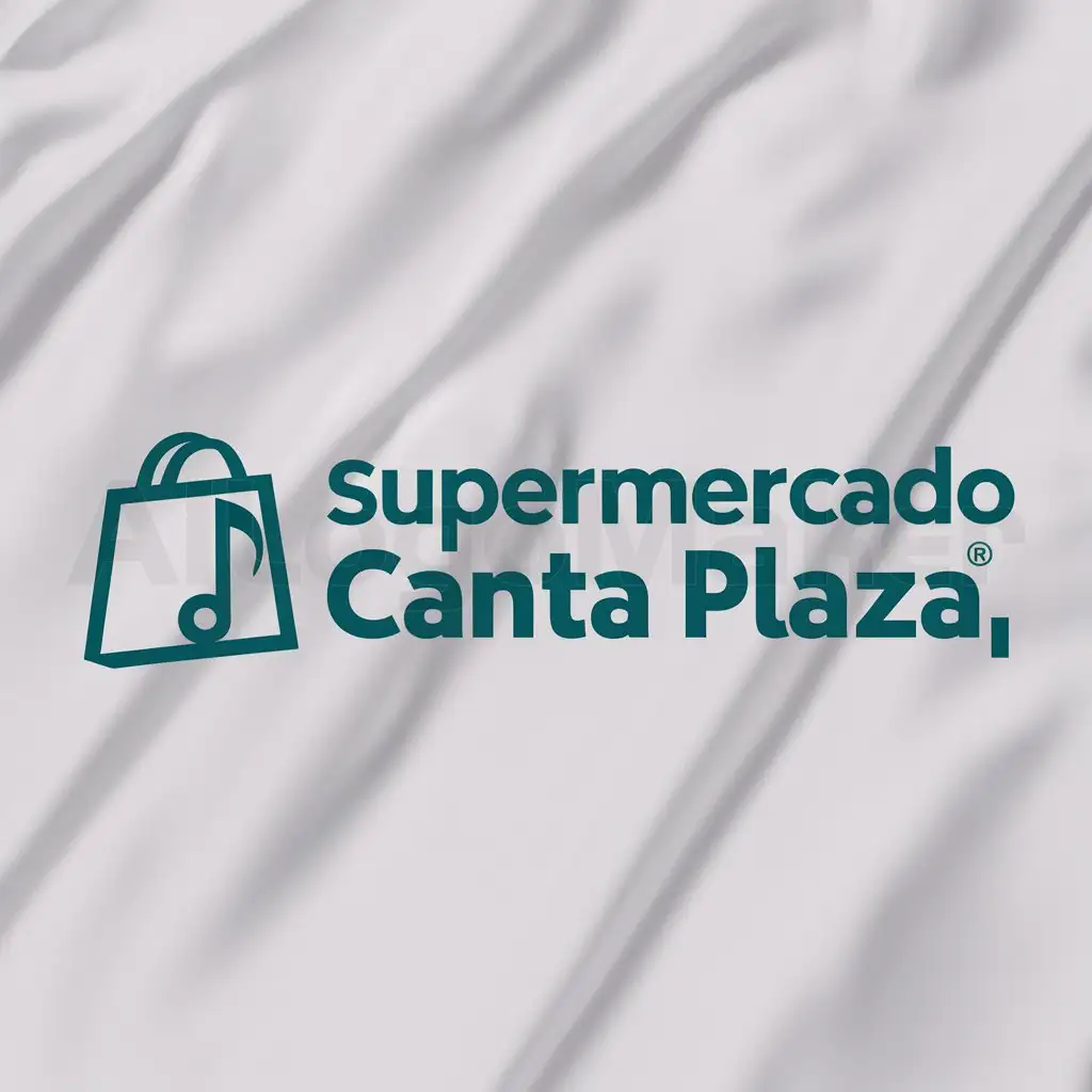 LOGO-Design-For-Supermercado-Bold-Text-with-Canta-Plaza-Symbol-on-Clear-Background