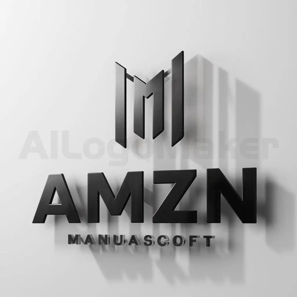 a logo design,with the text "AMZN", main symbol:ManuaSoft,Moderate,clear background