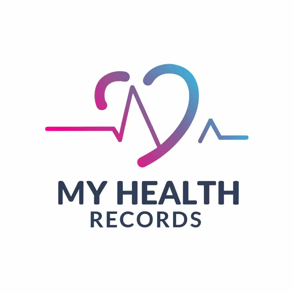 a logo design,with the text "My Health Records", main symbol:healthy,Moderate,be used in med industry,clear background
