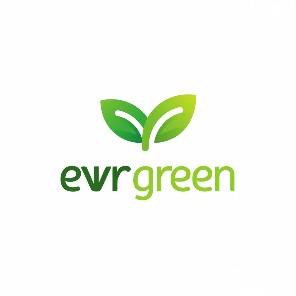 a logo design,with the text "Evrgreen", main symbol:leaf,Minimalistic,be used in 0 industry,clear background