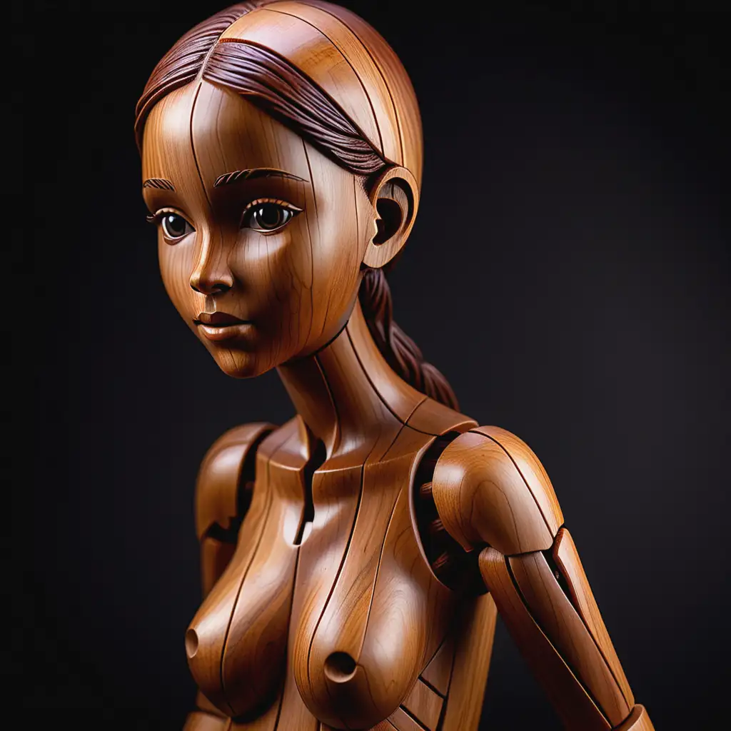 Деревянная девушка с деревянной кожей 