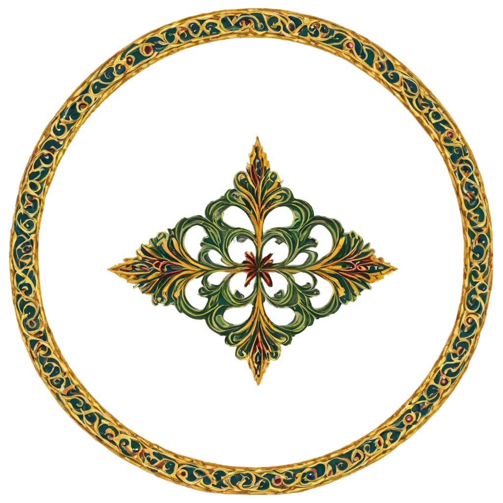 Exquisite-Circle-Floral-Ornament-PNG-Image-for-Medieval-Inspired-Designs