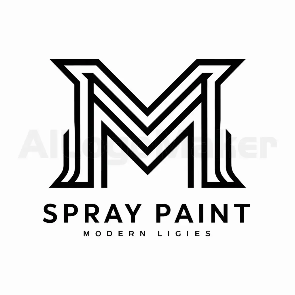 LOGO-Design-for-Spray-Paint-Industry-Bold-M-Symbol-on-Clear-Background